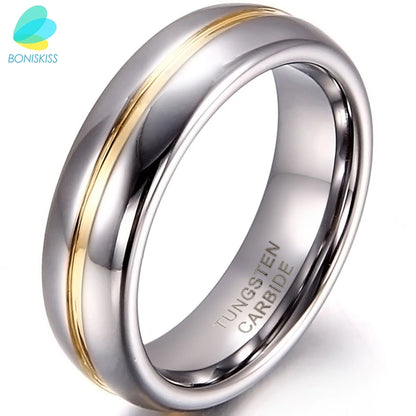 Couple Inset Tungsten Carbide Ring for Anniversary Engagement Wedding Rings 6/8 Mm Bague Femme Lovers' Jewelry Ring Best Quality