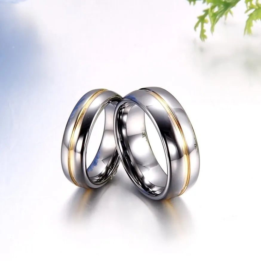 Couple Inset Tungsten Carbide Ring for Anniversary Engagement Wedding Rings 6/8 Mm Bague Femme Lovers' Jewelry Ring Best Quality