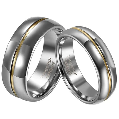 Couple Inset Tungsten Carbide Ring for Anniversary Engagement Wedding Rings 6/8 Mm Bague Femme Lovers' Jewelry Ring Best Quality