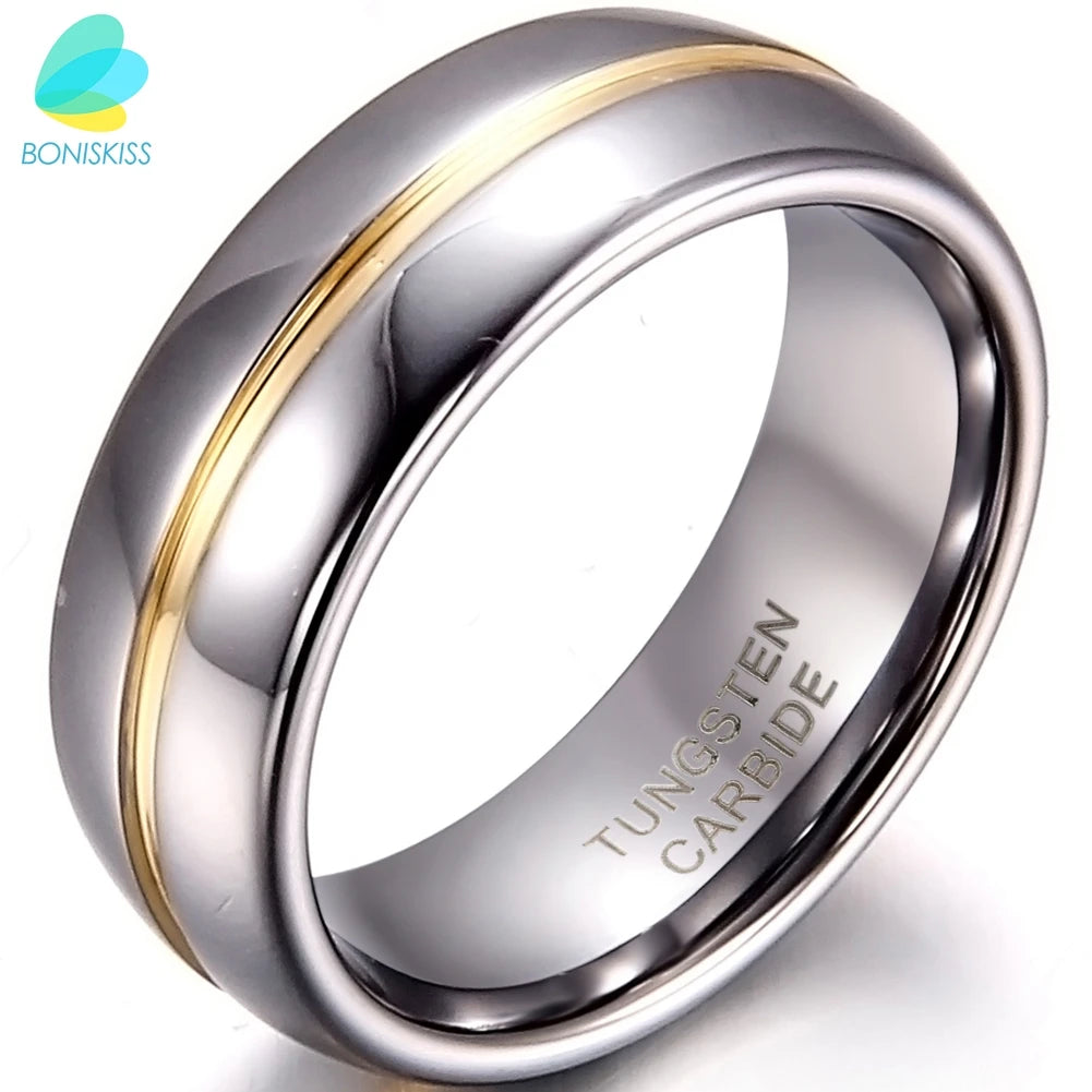 Couple Inset Tungsten Carbide Ring for Anniversary Engagement Wedding Rings 6/8 Mm Bague Femme Lovers' Jewelry Ring Best Quality