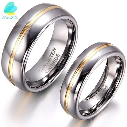 Couple Inset Tungsten Carbide Ring for Anniversary Engagement Wedding Rings 6/8 Mm Bague Femme Lovers' Jewelry Ring Best Quality
