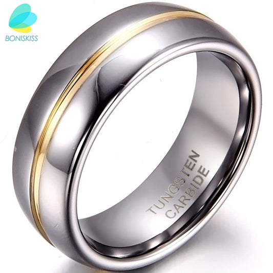 Couple Inset Tungsten Carbide Ring for Anniversary Engagement Wedding Rings 6/8 Mm Bague Femme Lovers' Jewelry Ring Best Quality
