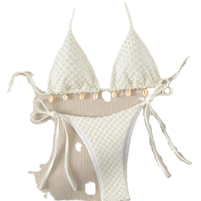 Special Fabric Split Swimsuit Swimwear Women'S Outer Single Sexy
